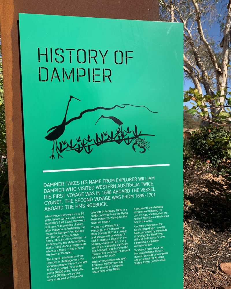 History of Dampier Sign - Dampier, Western Australia