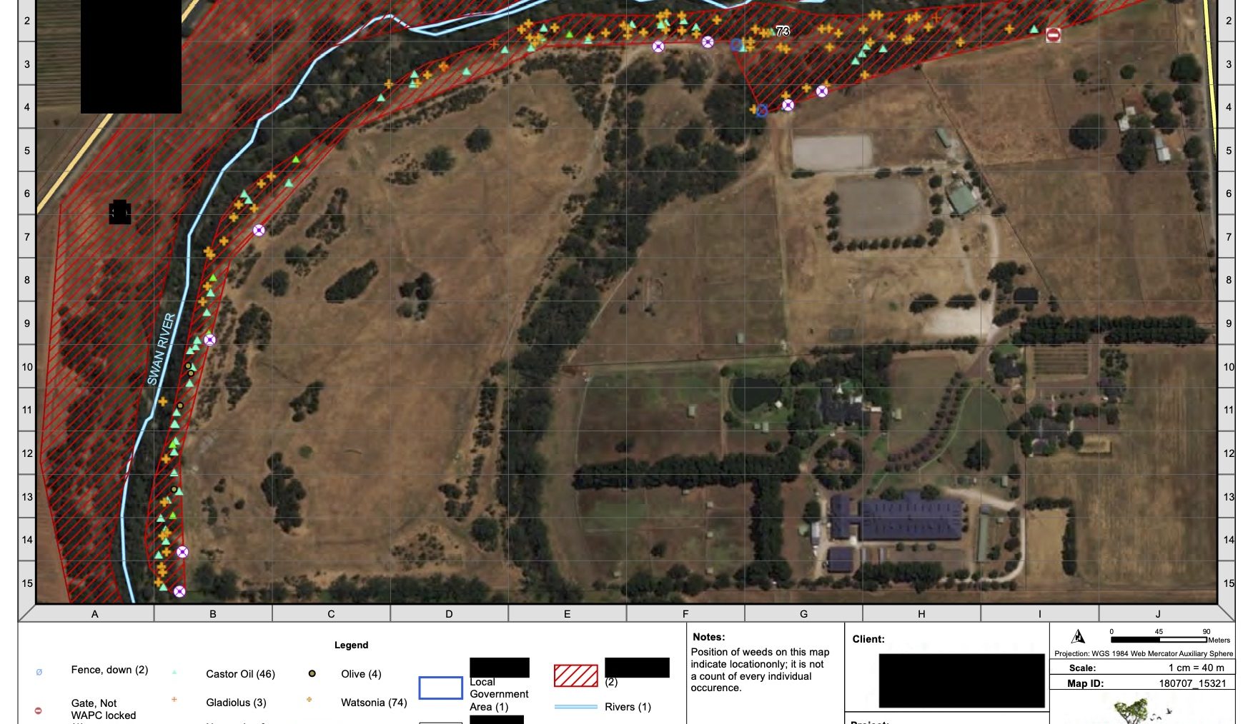 Weed Mapping along a section of the Swan River